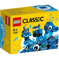 LEGO 11006 Classic Creative Blue Bricks Starter Set, Preschool Learning Toys for Kids 4+ Year Old, with Toy Whale, Train and Robot