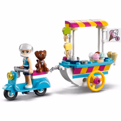 LEGO 41389 Friends Ice Cream Cart Playset with Stephanie, Scooter and Dash