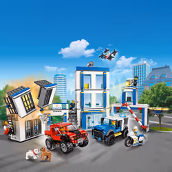 LEGO 60246 City Police Station Building Set with 2 Truck Toys, Light & Sound Bricks, Drone and Motorbike - Additional view 6