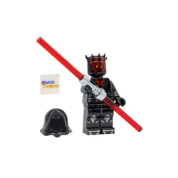 Lego Star Wars: Darth Maul Minifigure with Metallic Silver Armor  Hood  Cape and Dual Lightsaber  Ages 6+