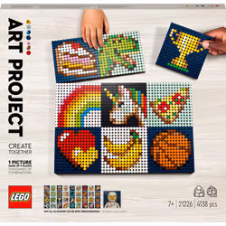 LEGO 21226 Art: Project - Create Together Set  Canvas Wall D?cor  Collaborative Creative Activity  Xmas Gift Idea for Kids  Adults  Families  Mosaic C