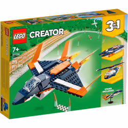 LEGO 31126 Creator 3in1 Supersonic Jet Plane to Helicopter to Speed Boat Toy Set, Buildable Vehicle Models for Boys and Girls ...