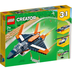 LEGO 31126 Creator 3in1 Supersonic Jet Plane to Helicopter to Speed Boat Toy Set, Buildable Vehicle Models for Boys and Girls 7 Plus Years Old