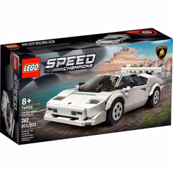LEGO 76908 Speed Champions Lamborghini Countach, Race Car Toy Model Replica, Collectible Building Set with Racing Driver Mini ...