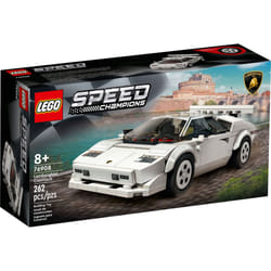 LEGO 76908 Speed Champions Lamborghini Countach, Race Car Toy Model Replica, Collectible Building Set with Racing Driver Minifigure