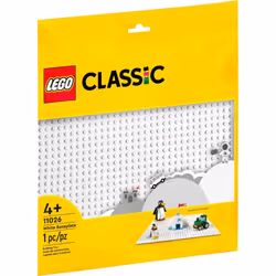 LEGO 11026 Classic White Baseplate Building Base, Square 32x32 Build and Display Board, Construction Toy