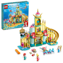 LEGO 43207 Disney Ariel's Underwater Palace  Building Set  Princess Castle Toy  with Mini Mermaid Doll and Dolphin Toys