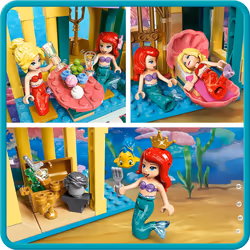 LEGO 43207 Disney Ariel's Underwater Palace  Building Set  Princess Castle Toy  with Mini Mermaid Doll and Dolphin Toys