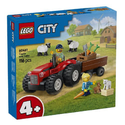 Lego City Red Farm Tractor With Trailer & Sheep