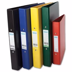 Premium quality ring binders with a heavyweight plastic covering for increased durability. Two O-ring binding mechanism suita ...