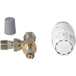 Danfoss 013G605000 RAS-C2 Combi Pack, Sensor & TRV Valve 013G6050 15mm Reversible Angle c/w Built-in Sensor, White, 15 mm