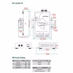 Moxa TCF-142-S-ST serial converter/repeater/isolator RS-232/422/485 Fiber (ST) - Additional view 2