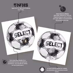 SELECT Numero 10 Soccer Ball  White/Black NFHS V25  Size 5