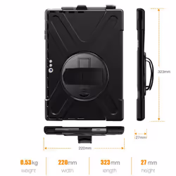 eSTUFF AUSTIN Defender Case for Microsoft Surface Pro 7+/7/6/5/4 - Black - Additional view 5
