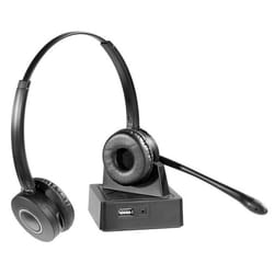eSTUFF GLB245550 headphones/headset Wireless Head-band Office/Call center Bluetooth Charging stand Black