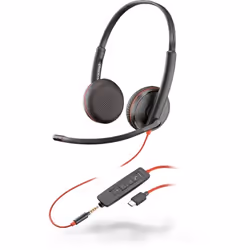 The Plantronics Blackwire 3200 Series includes corded UC headsets that are durable. comfortable. easy to deploy and come in a ...