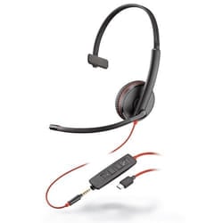 POLY Blackwire 3215 Headset Wired Head-band Calls/Music USB Type-C Bla