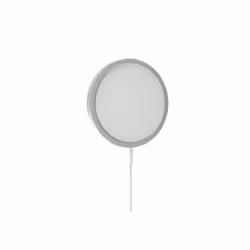 eSTUFF Magnetic Wireless Charger with USB-C Cable, Indoor, AC, 12 V, Wireless charging, 1.2 m, Aluminium, White