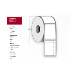 Capture 70001447 printer label White