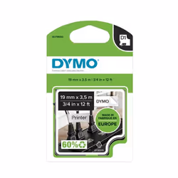 DYMO D1 Durable - Black on White - 19mm