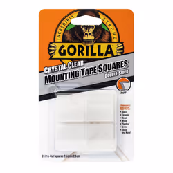 Gorilla Mounting Tape Squares Clear Pack of 24 3044111 GG00608