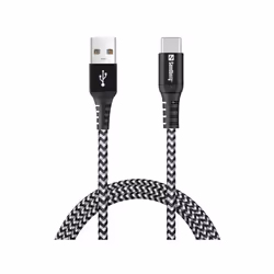 Sandberg Survivor USB-C- USB-A Cable 1M, 1 m, USB A, USB C, USB 2.0, Black, Grey