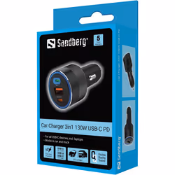 Sandberg Car Charger 3in1 130W USB-C PD - Additional view 5