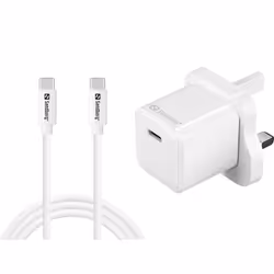 Sandberg USB-C 20W Charger UK+USB-CC, Indoor, AC, 12 V, 1 m, White