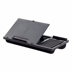 Height Adjustable Laptop Stand with Mousepad and Phone Holder Black