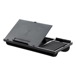 Height Adjustable Laptop Stand with Mousepad and Phone Holder Black