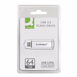 Q-Connect Silver/Black USB 3.0 Slider 64Gb Flash Drive 43202005 KF16371 KF16371