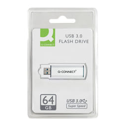 Q-Connect Silver/Black USB 3.0 Slider 64Gb Flash Drive 43202005 KF16371 KF16371