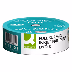 Q Connect 16 x 4.7 GB Inkjet Printable DVD-R Disc (Pack of 25)