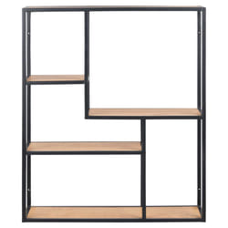 Actona Seaford Floating shelf Wall mounted Paper, Steel Black, Brown