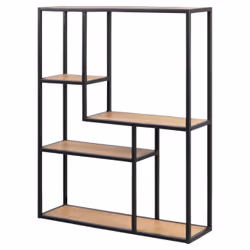 Actona Seaford Floating shelf Wall mounted Paper, Steel Black, Brown