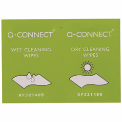 20 x Q-Connect Wet and Dry Wipes Wet wipes for cleaning and dry wipes for p KF32148