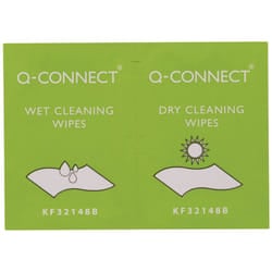 20 x Q-Connect Wet and Dry Wipes Wet wipes for cleaning and dry wipes for p KF32148