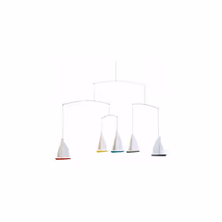 Dinghy Regatta 5 Mobile, Steel, Multi-Colour, 35 x 65 cm
