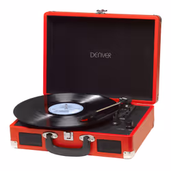 Denver VPL-120RED, Red, 33 1/3,45,78 RPM, Rotary, Straight tonearm, 2 W, 230 V