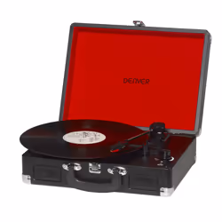 Denver VPL-120BLACK, Black, 33 1/3,45,78 RPM, Rotary, Straight tonearm, 2 W, 230 V