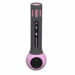 Denver KMS-10PINK, Karaoke microphone, 1%, Wireless, Bluetooth, Grey, Pink, Acrylonitrile butadiene styrene (ABS), Silicone