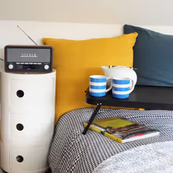 Denver DAB-18 Vintage Style Stereo DAB / DAB+ & FM Radio, Real Wood Cabinet, Bluetooth, Clock Radio Alarm, AUX In, Mains or Battery
