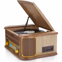 Denver MCR-50 CD Cassette Record Player HiFi - Light Wood