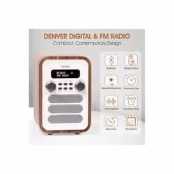 DAB-48 Bluetooth DAB/DAB+ Digital Radio with Large Remote Control - White