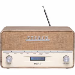Denver DAB-36 Retro Bluetooth DAB+ FM Radio - Light Wood