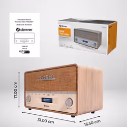 Denver DAB-36 Retro Bluetooth DAB+ FM Radio - Light Wood