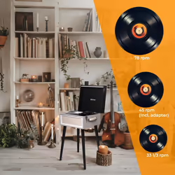 Denver VPR-250 Vinyl Record Player with Stereo Speakers & Bluetooth
