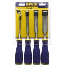 IRWIN 10505173 Marples M500 Bevel Edge All-Purpose Chisel with Striking Cap 4-Piece Set (Clamshell), Set of 4