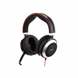 Jabra EVOLVE 80 Stereo HS, Wired, Office/Call center, Headset, Black, Red, Silver
