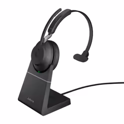 Jabra Evolve2 65 USB-C UC Chrg stand Mono - Black, Wireless, Office/Call center, 20 - 20000 Hz, 99.2 g, Headset, Black